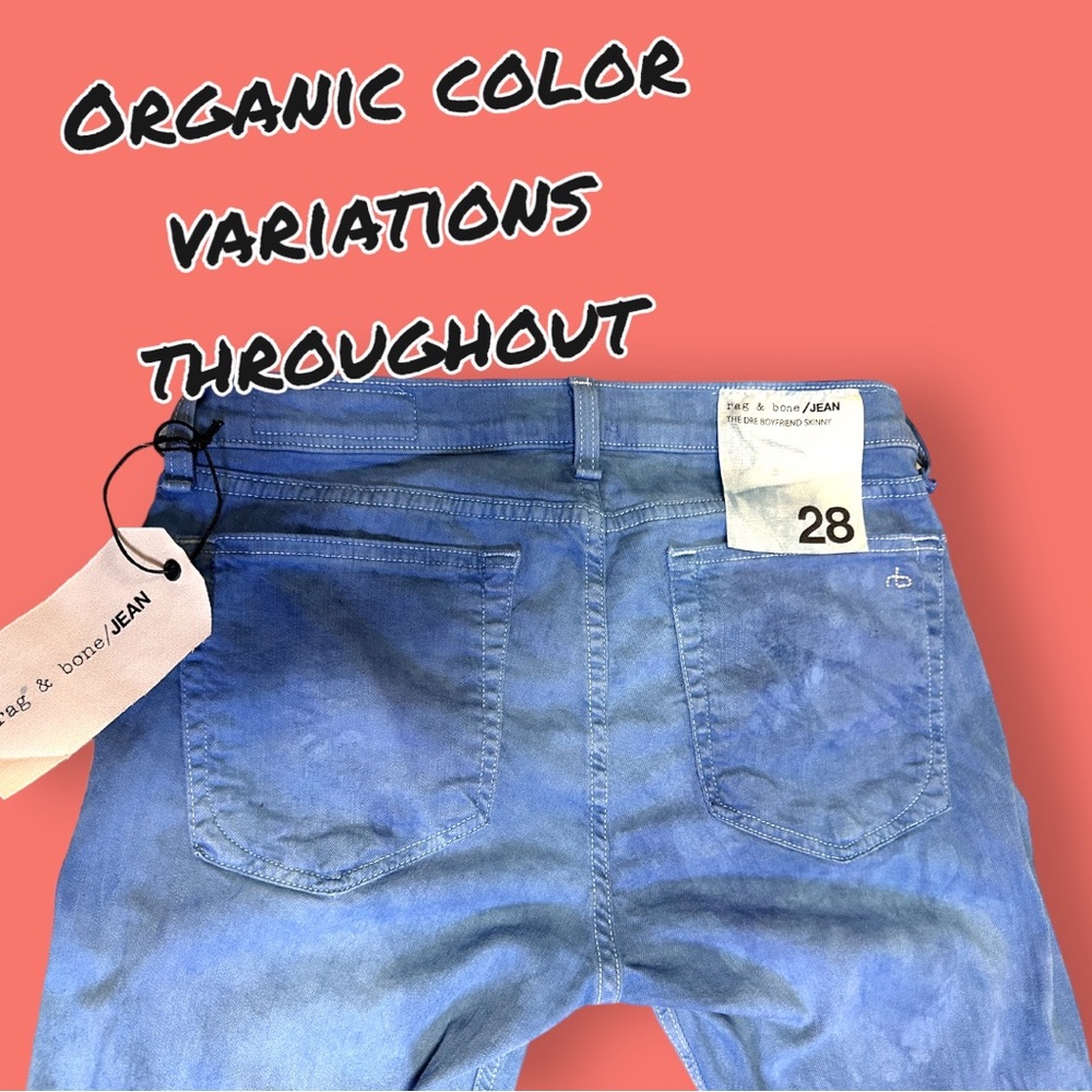 Originally White Hand Dyed NWT Rag & Bone The Dre Boyfriend Style Jeans. Size 28 - Picture 14 of 14